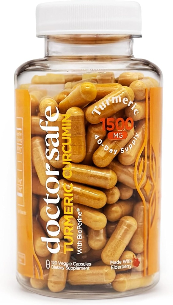 Curcumina Turmérica con extracto de cobre negro 1500mg - Absorción alta Ultra Potent Turmeric Suplemento con 95% Curcuminoides y BioPerina - Cápsulas de Curcumina no GMO para Soporte Conjunto - 120 Cápsulas