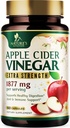Manzana de vinagre cápsulas 1877mg - Extra fuerza Detox & limpieza con vitamina D & zinc - Píldoras ACV Premium con digestión natural conjunta & soporte inmunológico - Suplemento vegetariano - 60 cápsulas