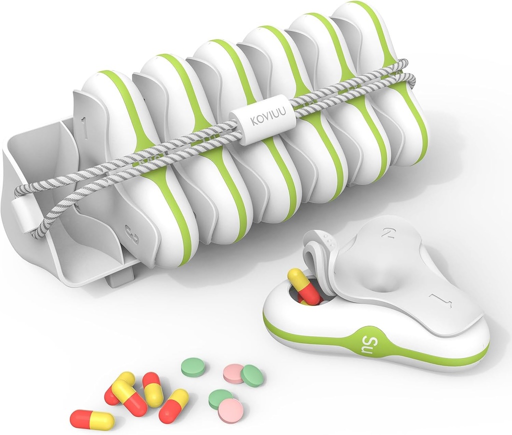 Organizador semanal de píldoras 3 veces al día, caja grande de píldoras de viaje 7 días, caja de píldoras diarias desmontable, tenedor de contenedores portátiles para medicamentos, vitaminas, aceite de pescado y suplementos, blanco