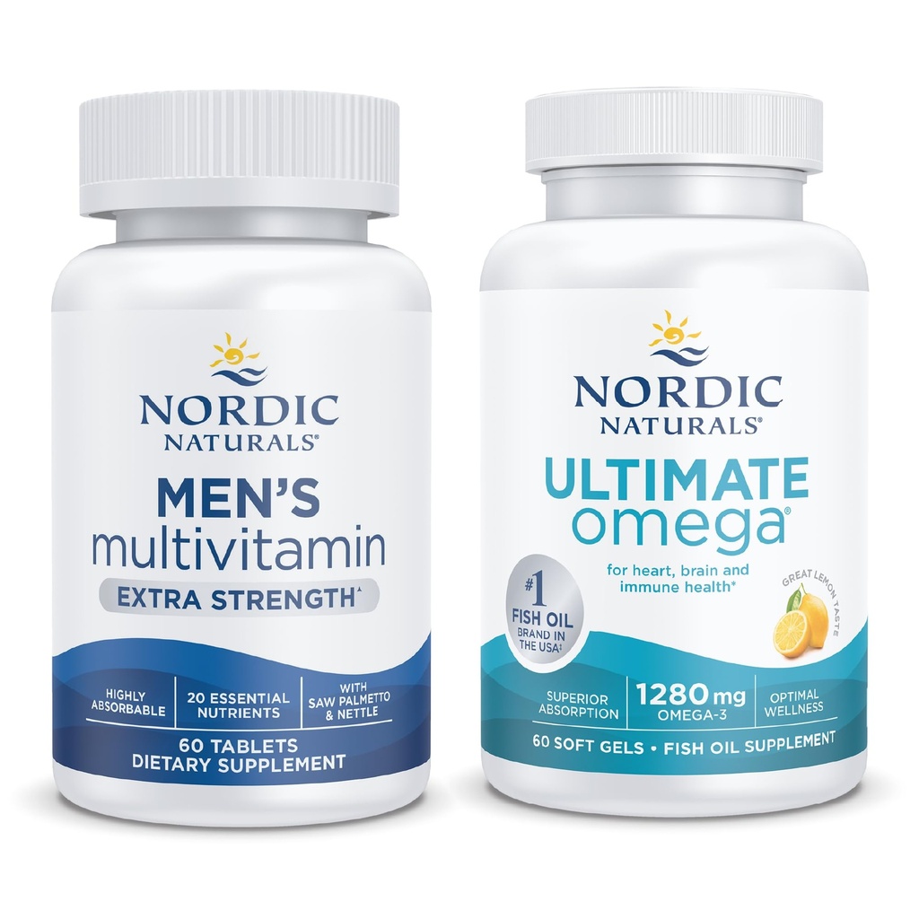 Nordic Naturals Starter Pack - Multivitamin de hombres fuerza extra, Ultimate Omega