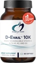Diseños para la salud D-Evail 10K - 10.000 UI Vitamina D Suplemento con Vitamina K (K1, K2 como MK-4) + GG - Hueso, Cardiovascular + Immune Support - Mejor biodisponibilidad Vitamina D3 (60 Softgels)