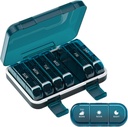 Organizador semanal de píldoras 3 veces al día, 7 días Caja de píldoras portátiles para píldoras, vitaminas, aceite de pescado, medicamentos, suplementos (3x7 azul)