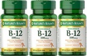 Rebono de la naturaleza B-12 Tablas de disuelve rápido 500 Mcg, 300 Tabletas (3 X 100 Botellas de Conteo)