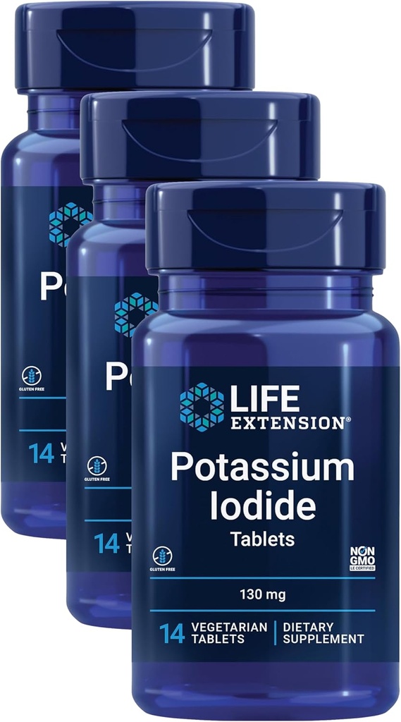[BRSROAT7OAAWMG35] Extensión de la vida Potasio Iodide 130mg 14 Tablets (Pack of 3)