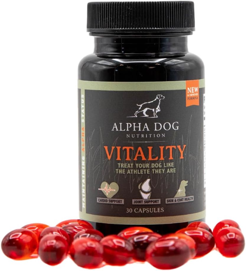 Krill Oil for Dogs - Vitality by Alpha Dog Nutrition – Reduce las alergias a los perros, Itchiness, " Shedding - Promueve la piel sana y la carne