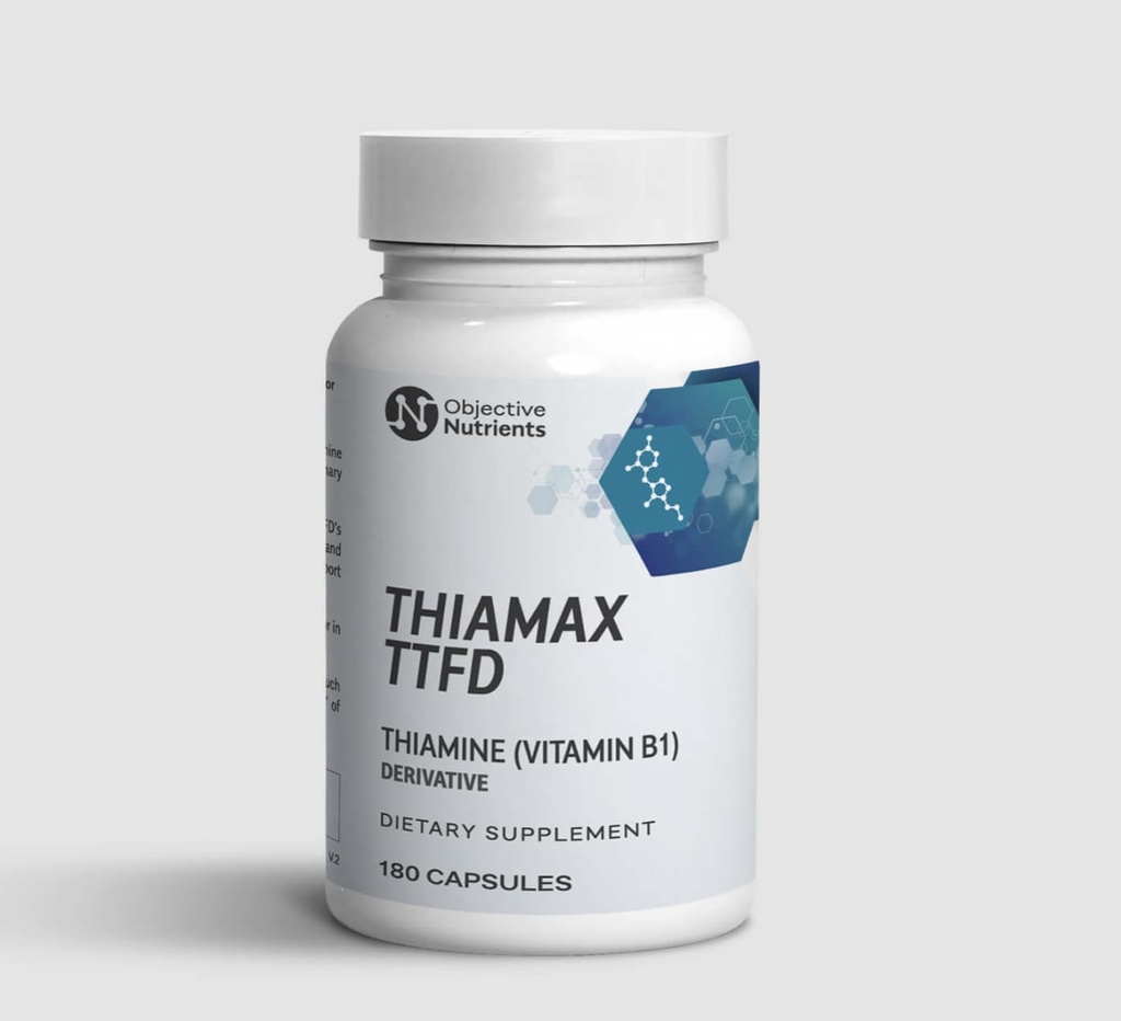 Vitamina Thiamax B1 (Tiamine TTFD), El Original, No Toxic Fillers, Apoya Metabolismo Energético, Alto Dose, Terceros Tested, Todos los Ingredientes Activos 100mg, 180 Conde
