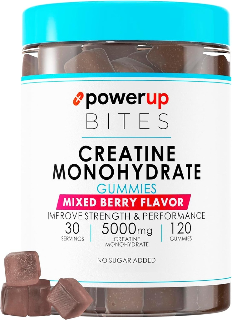 [BRSRAYD3O4FBUDI2] Cretina Monohydrate Gummies para Hombres & Mujeres, 100% Cretina Mixed Berry Gummies, 5g por Serving + Vegan, Azúcar Gratis + Fuerza, Energía, Musculo & Booty Gain - 120 Cuenta