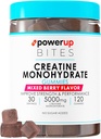 Cretina Monohydrate Gummies para Hombres & Mujeres, 100% Cretina Mixed Berry Gummies, 5g por Serving + Vegan, Azúcar Gratis + Fuerza, Energía, Musculo & Booty Gain - 120 Cuenta
