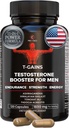 Anabólico Booster &amp; Muscle Builder, T-GAINS Testosterone Suplemento para Hombres, TRT Test Booster " Estrógeno Blocker, HGH Suplementos para Hombres - Tongkat Ali Fadogia Agrestis for Muscle Growth, 120 Caps