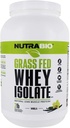 NutraBio Grass Fed Whey Isolate Protein Powder - 25G de Protein Por Scoop - Suplemento de proteína del musculo natural libre de azúcar - Vainilla - 2 libras, 29 piezas