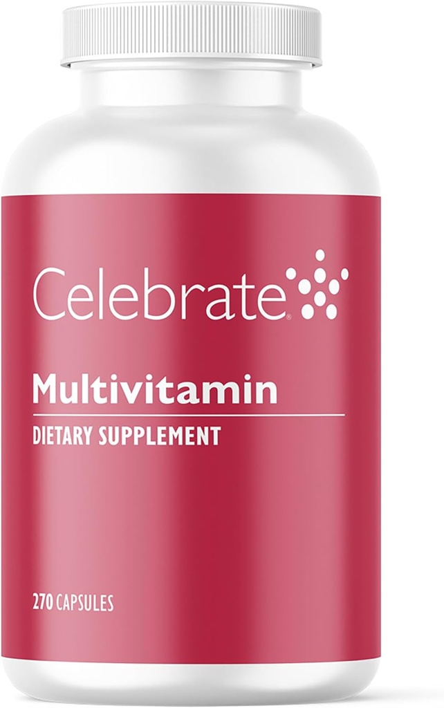 Celebrar Vitaminas Bariatric Multivitamina, Iron Gratis - Post Gastric Bypass & Sleeve Gastrectomy Supplement for Men ' Women - Essential Minerals & Vitamins A, B, D & E (270 cápsulas)