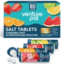 Venture Pal Chewable Electrolyte Tablets, 80 Cuenta Fast-Dissolve Sugar-Free Stick Salt Tablets - Variety Pack for Rapid Hydration, Outdoor Running, Hiking, Sports ← Keto & Vegan Friendly ← 4 Pack
