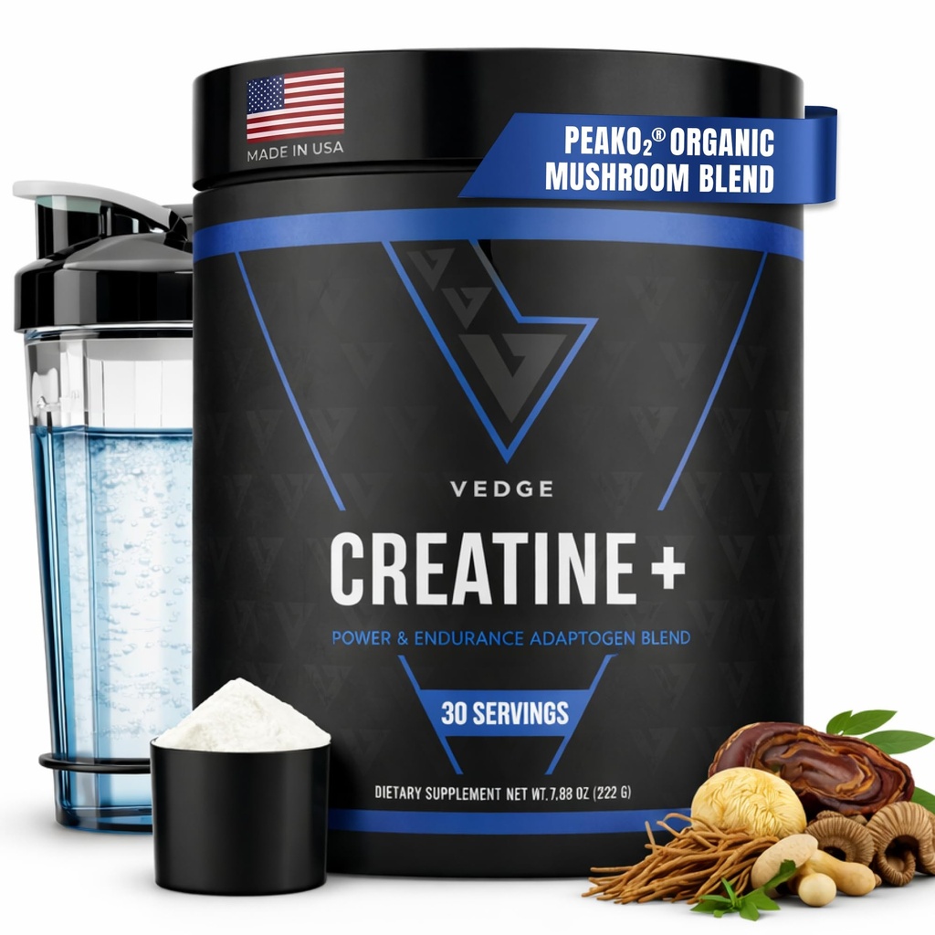 Cretina de Nutrición VEDGE + ¦ Vegan Creatina Monohydrate Powder ¦ Energía, Rendimiento & Función  durable Ayudas ergógenas para atletas ¦ Sin saborear, 30 Servimientos