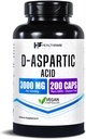 (DAA D-Aspartic Acid Supplement for Men & Women TEN 3000mg High Potency Amino Acid TENIDO 200 Capsules ANTE NO GMO, Gluten-Free, Vegan Supplement TEN made in USA
