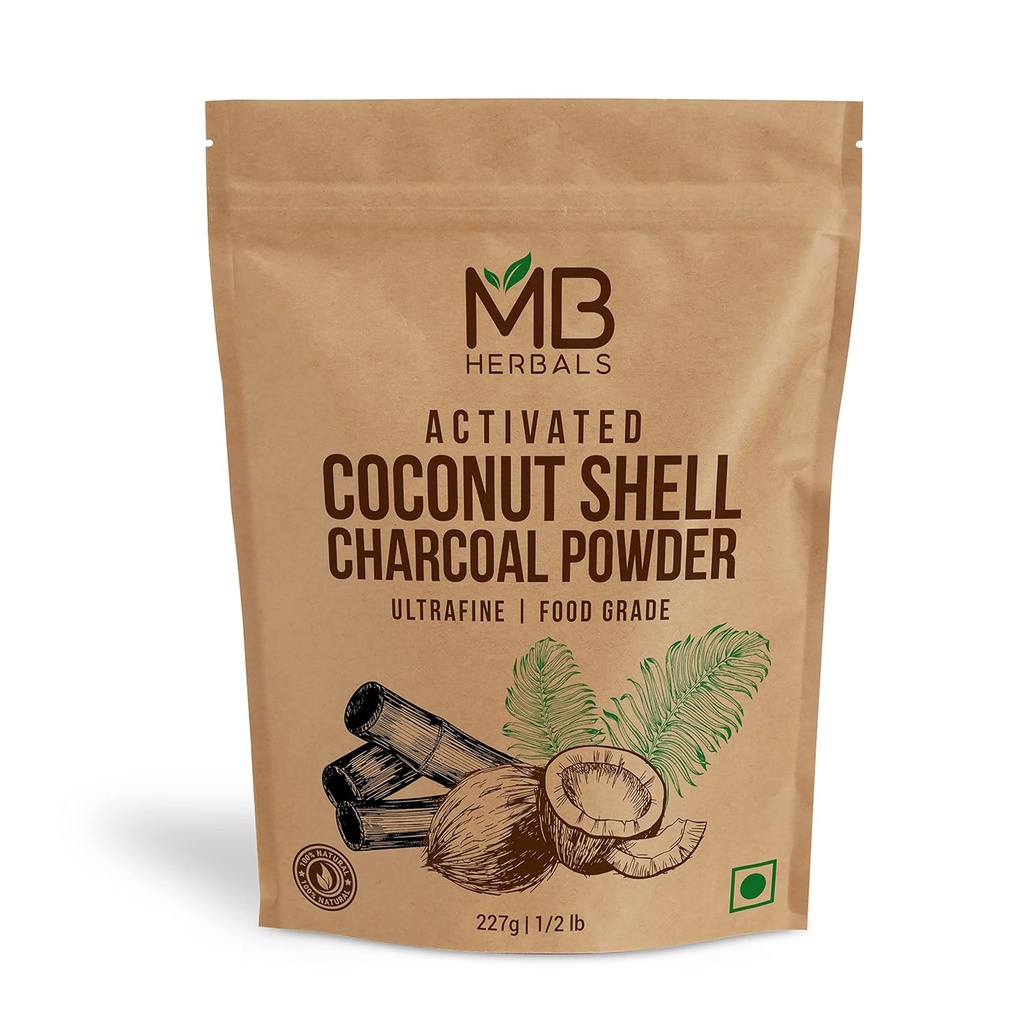 MB Herbals Activated Charcoal Powder de Coconut Shell 8 oz (227 Gram / 0.5 LB) Silencio Para EXTERNAL USO SOLAMENTE TENIDO Face Packs and Masks WordPress Soap Making TEN ToothPowder