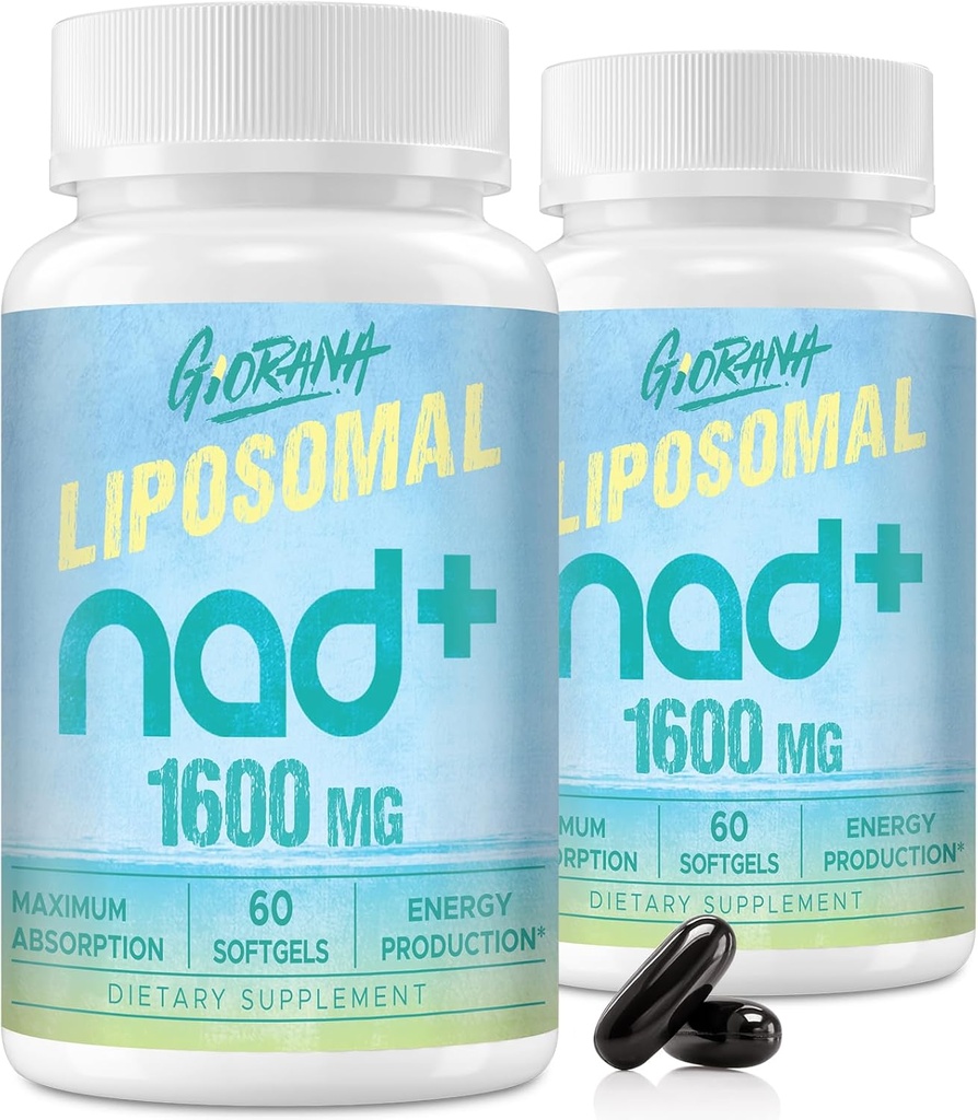 1600 MG Liposomal Suplemento NAD+, Suplemento de Boosting NAD+, Absorción superior, vitamina B3 para la defensa del envejecimiento, longevidad, energía, reparación, no GMO, 120 Softgels