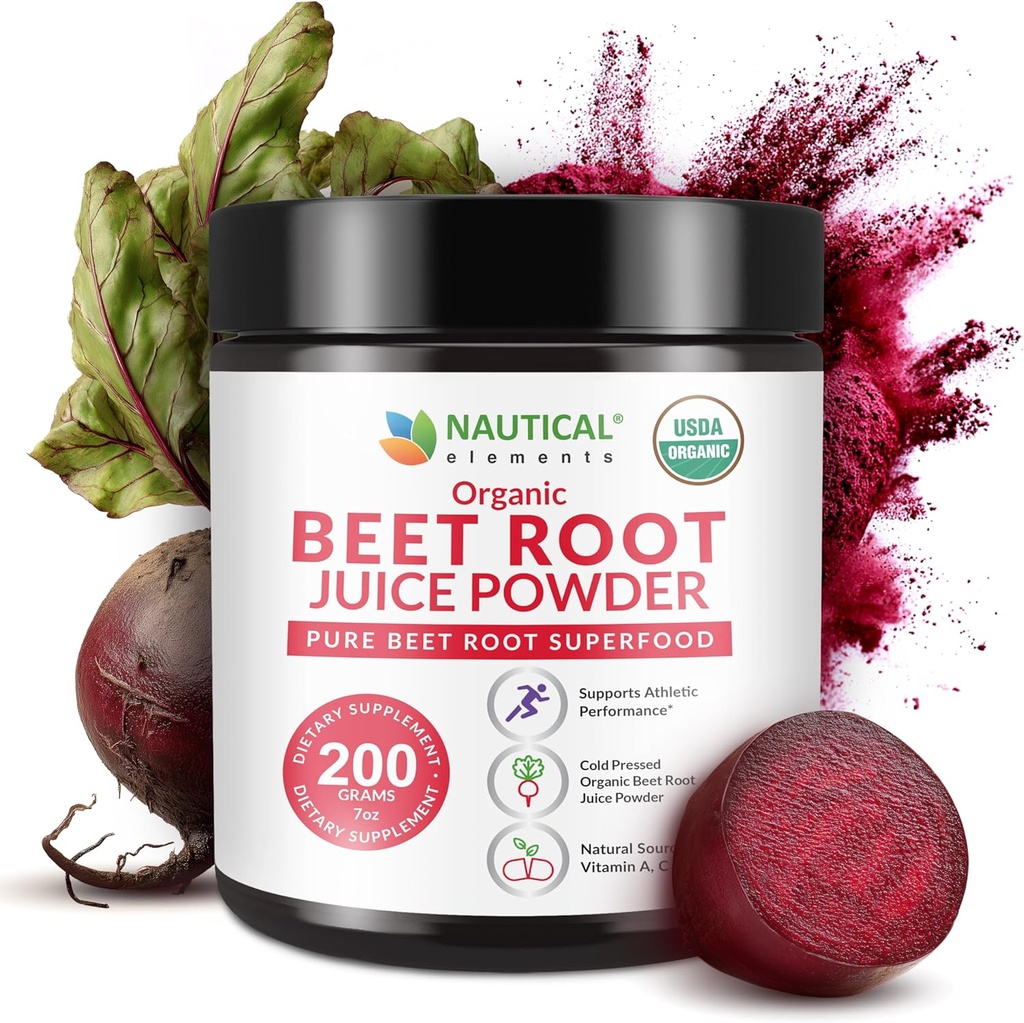 [BRSROFTYBN5GMET2] Beet Juice Powder Organic - Cold Presionado - 20:1 Concentrate - Concentrated Beet Root Powder - óxido nítrico - Apoyo a la circulación - 57 Serviciones de suplemento de hoja de remo - 7oz