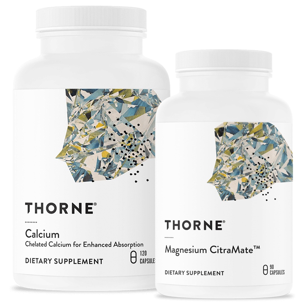 THORNE - Bone Health Bundle - DiCalcium Malate y Magnesium CitraMate - 90 a 120 Servings
