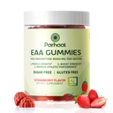 EAA Gummies 120 Gummies (Strawberry), Aminoácidos Esenciales - Todos los 9 Aminos Esenciales (EAA) y todos los Aminos Sustitutivos (BCAAs), No GMO, Gluten Free, Vegetarian Friendly