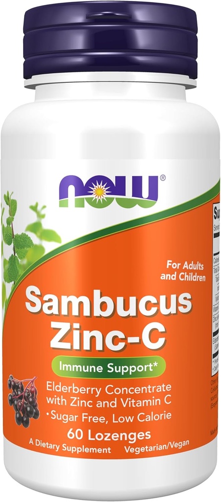 [BRSWGYDYOBYBQG34] AHORA Suplementos de alimentos, Sambucus Zinc-C con Concentrado de Anciano y Vitamina C, 60 Lozenges
