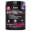 Zeal Naturals Electrolyte Powder Recovery Drink (90 Servings ← Raspberry Guava) w 0 Sugar +BCAAs +B-Vitamins Electrolyte Suplemento w Potassium Zinc &amp; Magnesium for Hydration - Keto Electrolytes