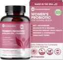 Probióticos para mujeres, PH Balance & Vaginal Health Support, 50 Billion CFU Per Serve, Gut, Digestive & Urinary Tract Care, Lactobacillus & Prebiotics, 60 Capsules