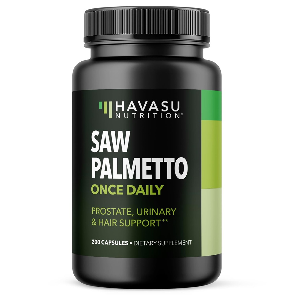 Saw Palmetto for Men Prostate Health Supplement to Promote Urinary Tract Function - 500mg Por Serving - 200 Cuenta - DHT Blocker Hair Vitamina - Vegan, Capsules no GMO, Más de 6 meses de suministro