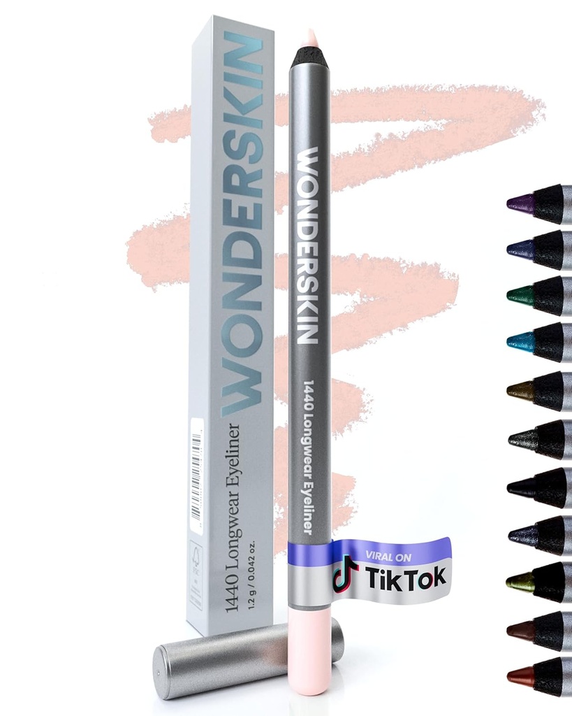 [BRSRMAI3OEIQ23TD] Wonderskin Eyeliner Pencil, 1440 Longwear Pink Eyeliner Pencil - Waterproof, Sharpenable & Smudge Proof