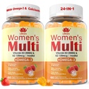 Mujeres Multivitamina Gummy con Omega 3(DHA/EPA), Vitamina D3 K2, Calcio, Inositol, Daily Womens Vitamina A C E B Complex, L-MetilFolate, Metil B12, Azúcar Multivitaminas Minerales Metilada Libre, 120Cts