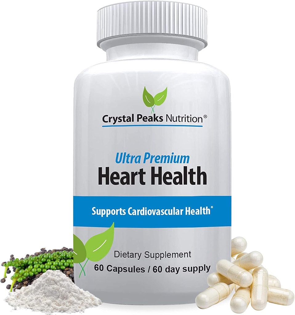 Ultra Premium Heart Support - Vitamina K2 & D3 Plus Calcium - Circulation Support Supplements - Blood Flow, Arteries - Advanced Formula for Cardio, Cholesterol, Triglyceride Balancing - 60 cápsulas