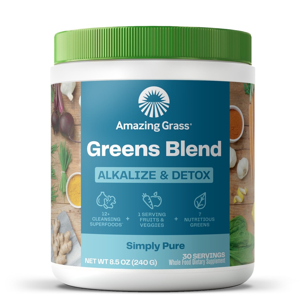 Increíble Grass Greens Blend Alkalize " Detox: Smoothie Mix, Cleanse with Super Greens " Beet Root Powder, Digestive Enzymes, Prebiotics " Probiotics, 30 Servings (Packaging May Vary)