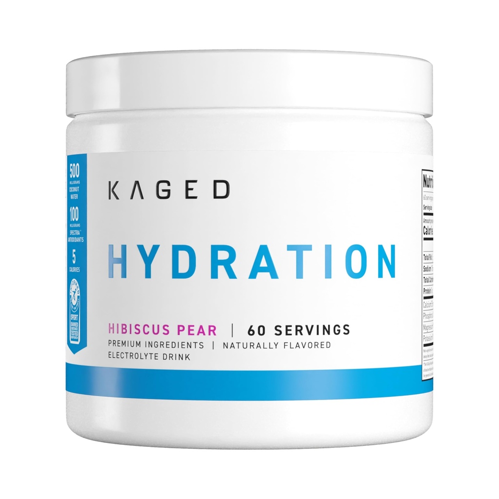 Kaged Hydration Electrolytes Powder ← Hibiscus Pear TEN Hydra-Charge Sports Drink Mix TEN Pre, Post, Intra Workout TEN Low Carb, Vegan, Gluten Free ← Suplementos para Hombres &amp; Mujeres TENIDO 60 Servings