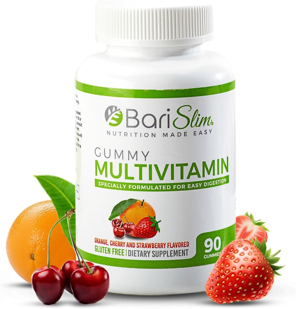 BariSlim Bariatric Chewable Gummies Multivitamínica - Vitamina Gummy Especialmente Formulada para Pacientes Después de la Pérdida de Peso Cirugía - Fácil de digerir & Gran Sabores de Frutas Tácticas