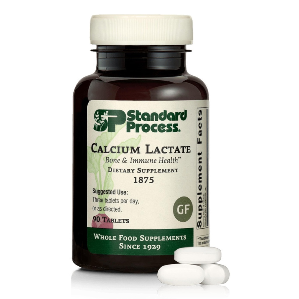 Proceso estándar Lactato de calcio - Densidad ósea &amp; Apoyo a la salud inmunológico - Cierre de sangre de ayuda " Función celular normal - Vegano, libre de gluten, no-airey, no soy " No-Grain - 90 Tabletas (30 Servimientos)