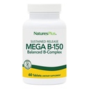 Natures Plus Mega B150 Complejo, liberación sostenida - 60 Tabletas vegetarianas - Maximum Potency B Complex Vitamin Supplement - Gluten-Free - 60 Servings