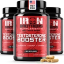 Booster de testosterona para hombres - Bloqueador de estrógeno - Suplemento Energía Natural, Fuerza &amp; Crecimiento del músculo magro - Promueve la pérdida de grasa - Aumentar el rendimiento masculino (3 botellas)