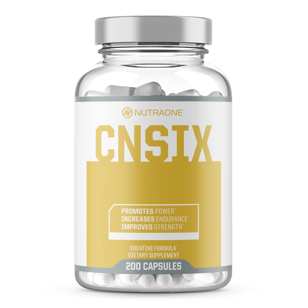 NutraOne CNSix Creatine Capsules Creatine HCL para ayudar a construir músculo magro* (600mg - 200 cápsulas)