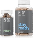 Pura para hombres Original Vegan Limpieza Suplemento de fibra, 120 cápsulas " Reset Detox Suplemento, 30 cápsulas