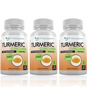Curcumina de Turmérica con Bioperina y Triphala - 2250mg/d - 540 cápsulas de verduras con extracto de pimienta negra - Suplemento de turcumán
