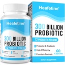 300 millones de millones de UFC Probióticos para Hombres Mujer - 12 Estrechos + 3 Prebióticos Orgánicos, Probióticos para Salud Digestiva &amp; Inmune, Salud Gut & Bloqueante, Salud Gut para Hombres Mujer - 60 cápsulas
