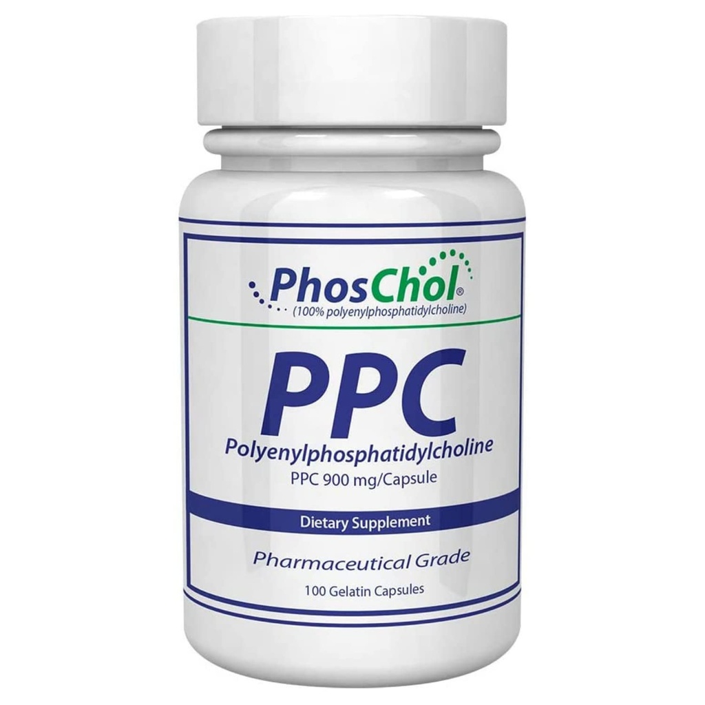 Nutrasal PhosChol PPC Polyenyl PhosphatidylCholine Choline Suplemento 900mg 100 Gelatin Capsules