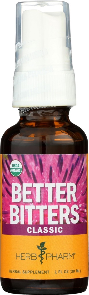 Herb Pharm Better Bitters Certified Organic Digestive Bitters, Classic, 1 Oz