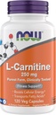 Ahora Suplementos, L-Carnitine 250 mg, Formulario Purest*, Amino Acid*, Fitness Support*, Metabólico Soporte 120 cápsulas vegetarianas, Gluten Free, Vegan, Kosher, Non-GMO
