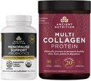 Probióticos certificados orgánicos antiguos de nutrición para la menopausia, 60 Cuenta + Multi Collagen Proteína de polvo Desarrollado, 45 Servimientos