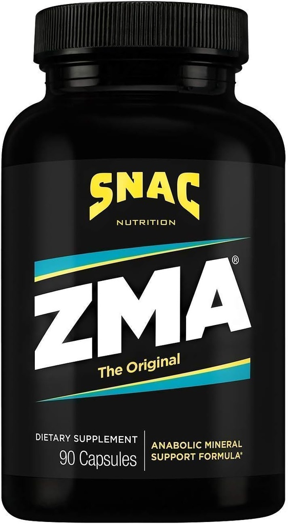 SNAC ZMA El suplemento original de recuperación & sueño, promueve la recuperación muscular, apoyo inmune " sueño restaurativo con zinc, magnesio " vitamina B6 (90 cápsulas vegetales)