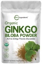 Micro Ingredientes Ginkgo biológico bruto Biloba Powder, 8 onzas (18 meses de suministro), Filler Free, apoya la función cerebral y la alerta mental, sin transgénicos y amigo vegano