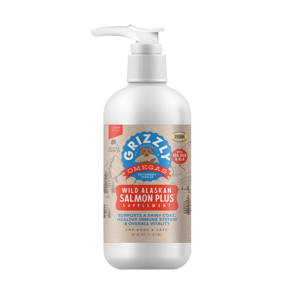 Grizzly Pet Products GRIZZLY PET-Salmon Oil For Dogs 8 oz. Pump SINGLE