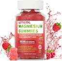Magnesio Glycinate Gummies 800mg Por Serving, Suplemento de Magnesio Libre de Azúcar con Magnesio Malate, Calcio, Vitamina D3, B6, CoQ10 para el Soporte Calma & Dormir para Adultos Niños