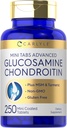 Carlyle Glucosamine Chondroitin MSM  250 Mini Tablets ← Fórmula avanzada con Turmeric ← Non-GMO, Gluten Free