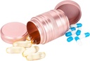 Metal Pill Box Funda 2 veces al día - Contenedor diario de píldoras Portable Travel Medicine Holder for Pocket Purse Medicine Organizer for Vitamin/Fish Oil/Supplements